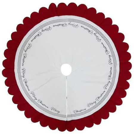 Celebrations Celebrations Home Red/White Merry Christmas Tree Skirt 26.8 in. 23F02939RS